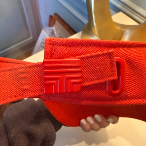Tory Burch Sport Red Visor Adjustable One Size - Picture 5 of 6